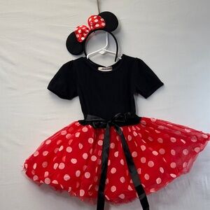 Adorable Minnie Mouse Polka Dot Costume with Headband
